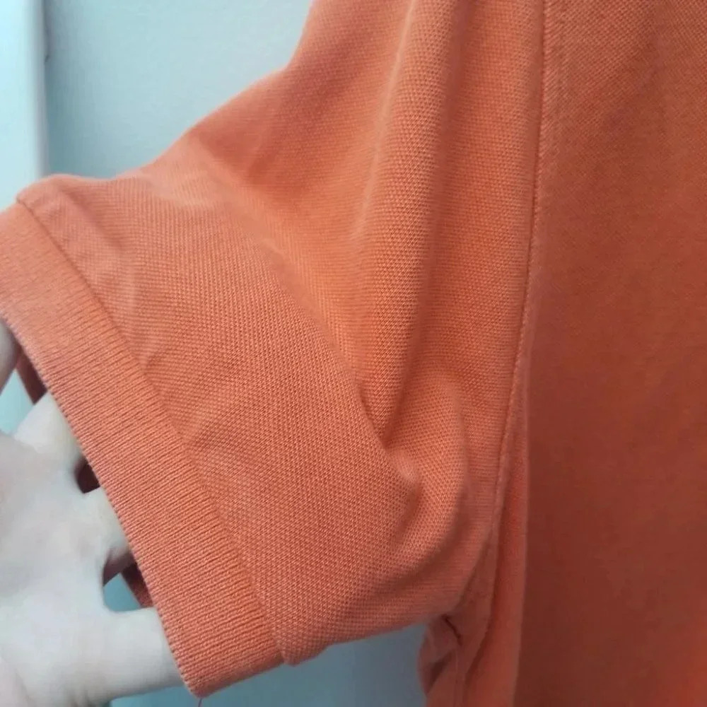 BURBERRY Slim Fit Orange Polo Shirt Collared Short Sleeve M - Picture 10 of 11